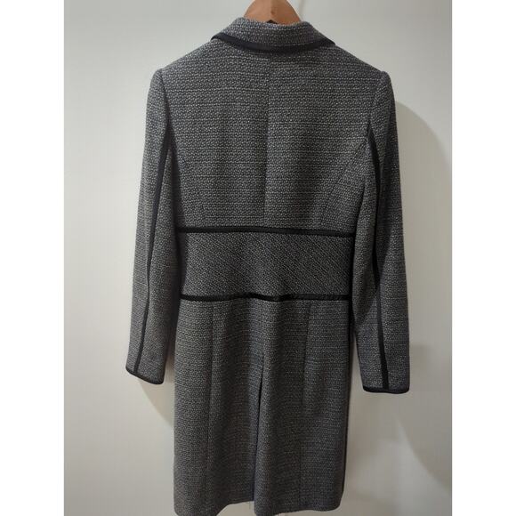 Hilton Hollis Gray Metallic Satin Trim Coat Jacket - Picture 5 of 5